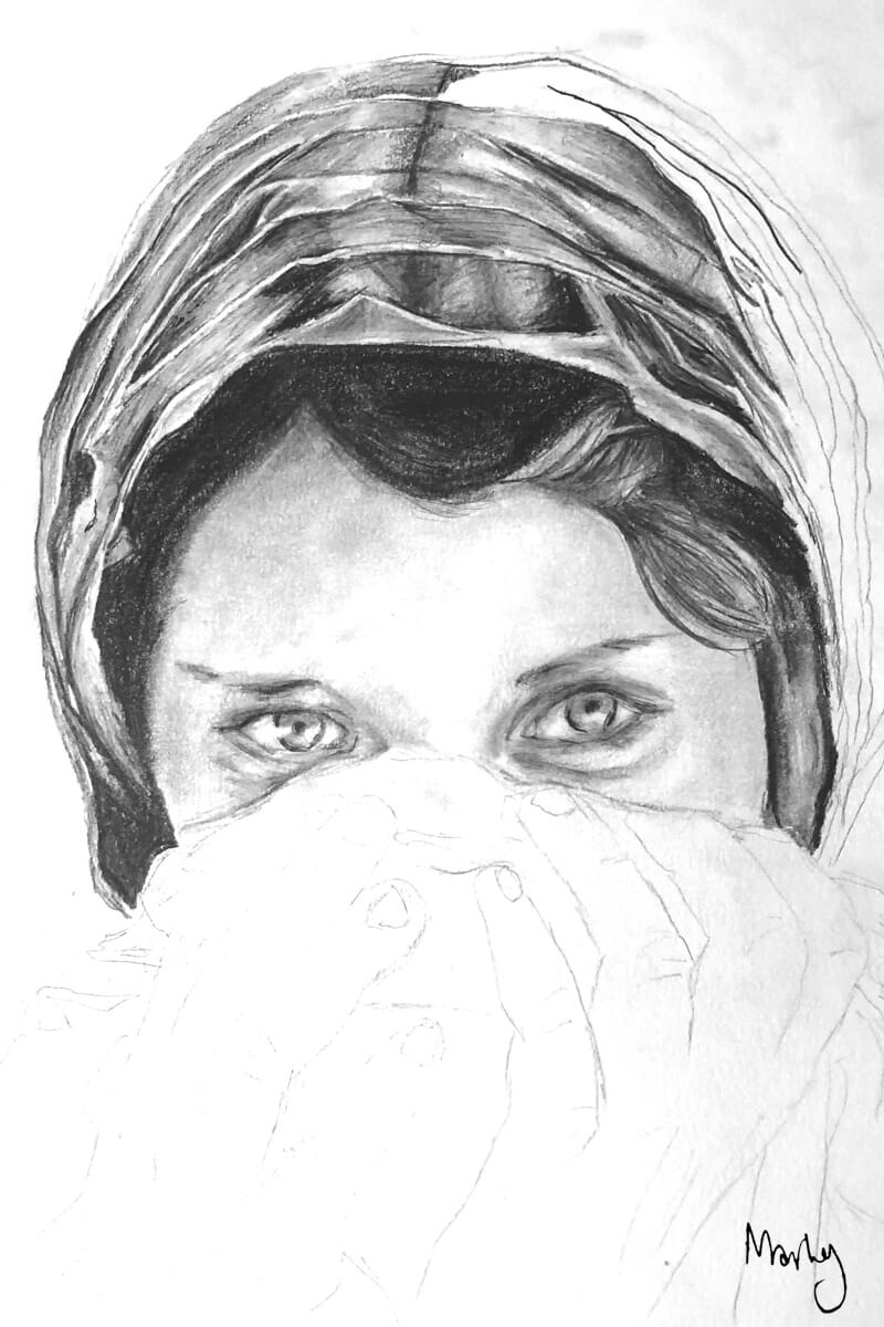 A girl almost done.