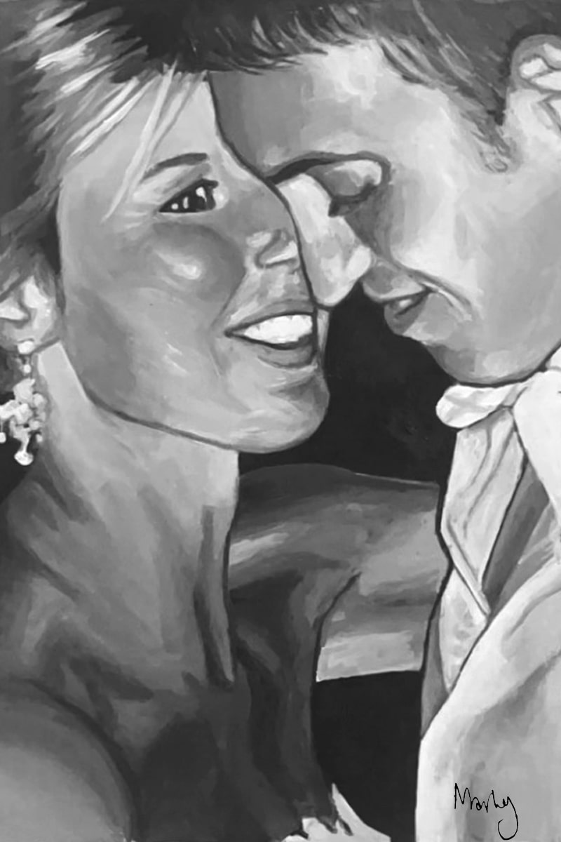 I was commissioned to paint this Wedding day portgrait